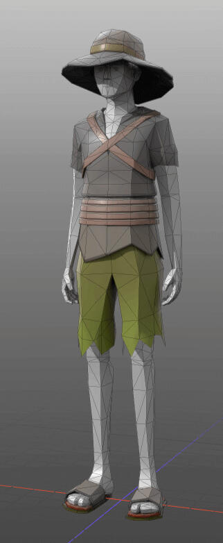 Sun hat and pack upgrades. Modeled, textured, UVed, and rendered in Modo.